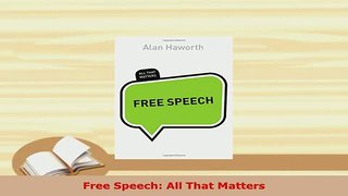 PDF  Free Speech All That Matters  EBook