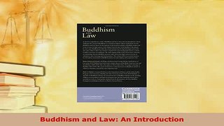 PDF  Buddhism and Law An Introduction Free Books