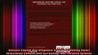 READ Ebooks FREE  Venture Capital Due Diligence A Guide to Making Smart Investment Choices and Increasing Full EBook