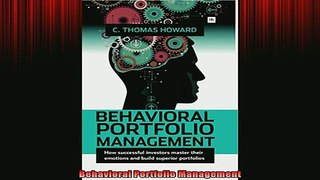 READ book  Behavioral Portfolio Management Full Free