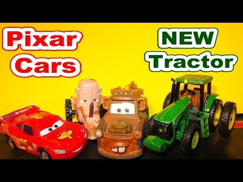 Pixar Cars John Deere Delivery to Radiator Springs with Lightning McQueen Mater and The Tractor