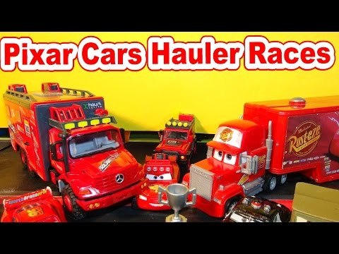 Pixar Cars Mack Hauler Racing the New Off Road Lightning McQueen Hauler