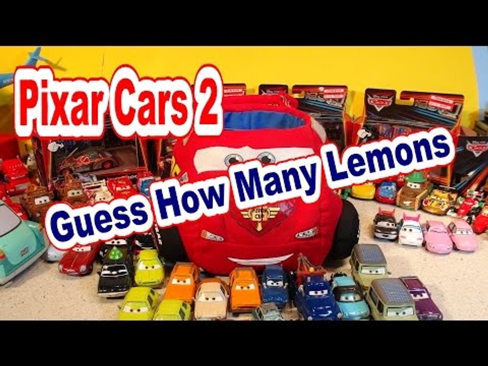 Pixar Cars Counting Lemon Cars from Pixar Cars 2 with Professor ZZZZ
