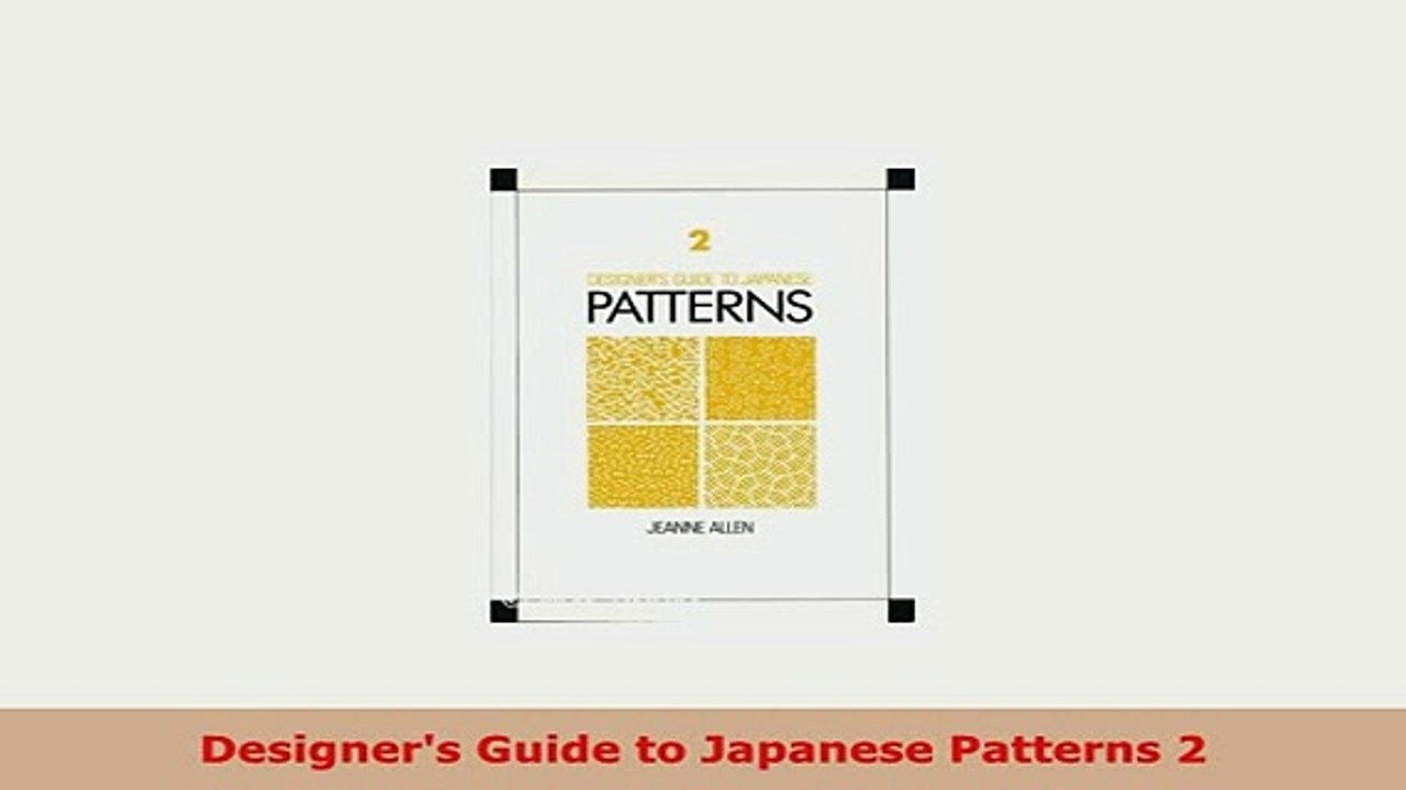 PDF  Designers Guide to Japanese Patterns 2 Free Books