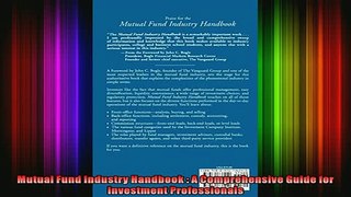 FREE EBOOK ONLINE  Mutual Fund Industry Handbook  A Comprehensive Guide for Investment Professionals Free Online