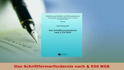 Download Das Schriftformerfordernis nach 550 BGB 📘