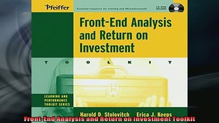 FREE PDF  FrontEnd Analysis and Return on Investment Toolkit  DOWNLOAD ONLINE