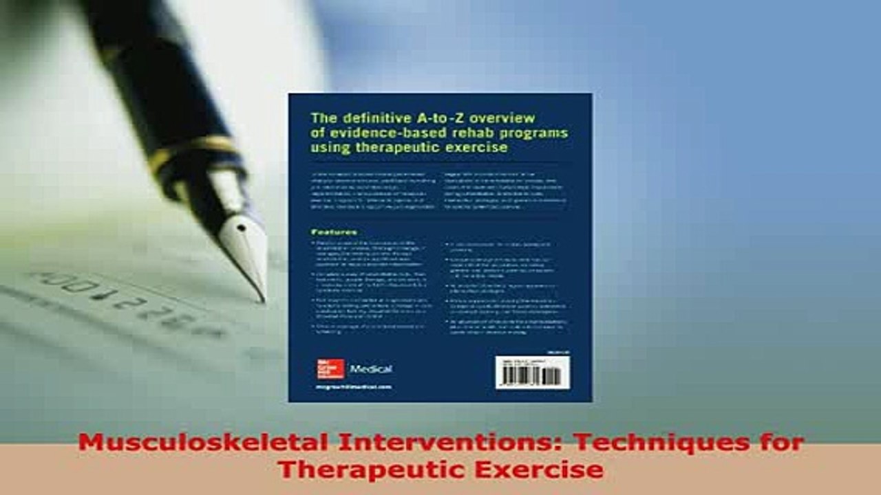 Download  Musculoskeletal Interventions Techniques for Therapeutic Exercise Download Online