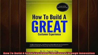 EBOOK ONLINE  How To Build A Great Customer Experience Through Innovation READ ONLINE