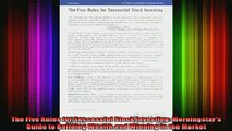 FREE EBOOK ONLINE  The Five Rules for Successful Stock Investing Morningstars Guide to Building Wealth and Free Online
