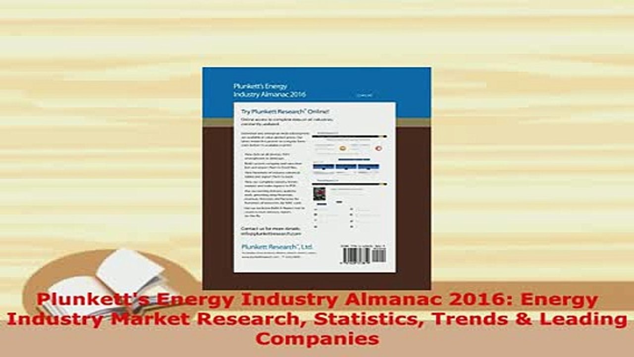 Download  Plunketts Energy Industry Almanac 2016 Energy Industry Market Research Statistics Trends PDF Full Ebook