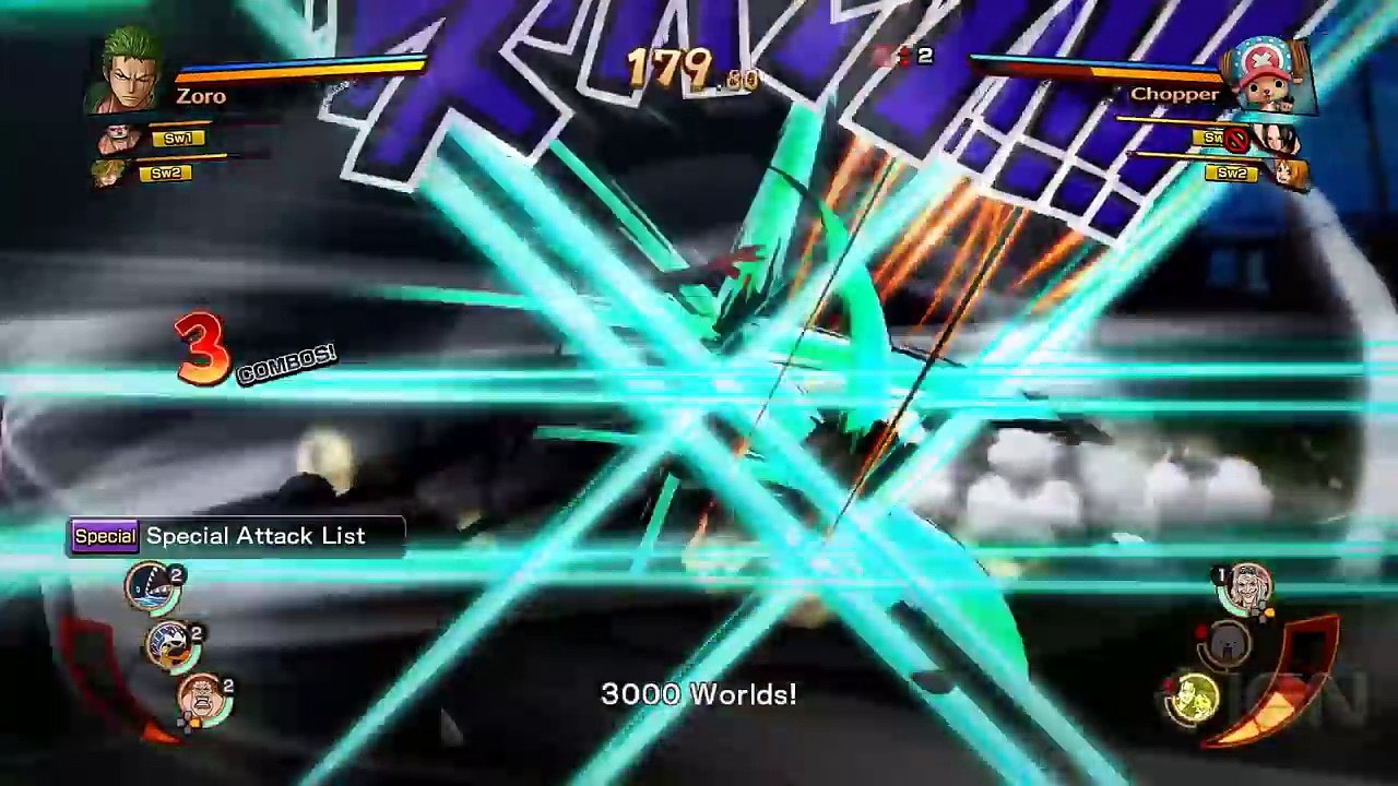 One Piece: Burning Blood - FULL MATCH Franky, Sanji, and Zoro Gameplay