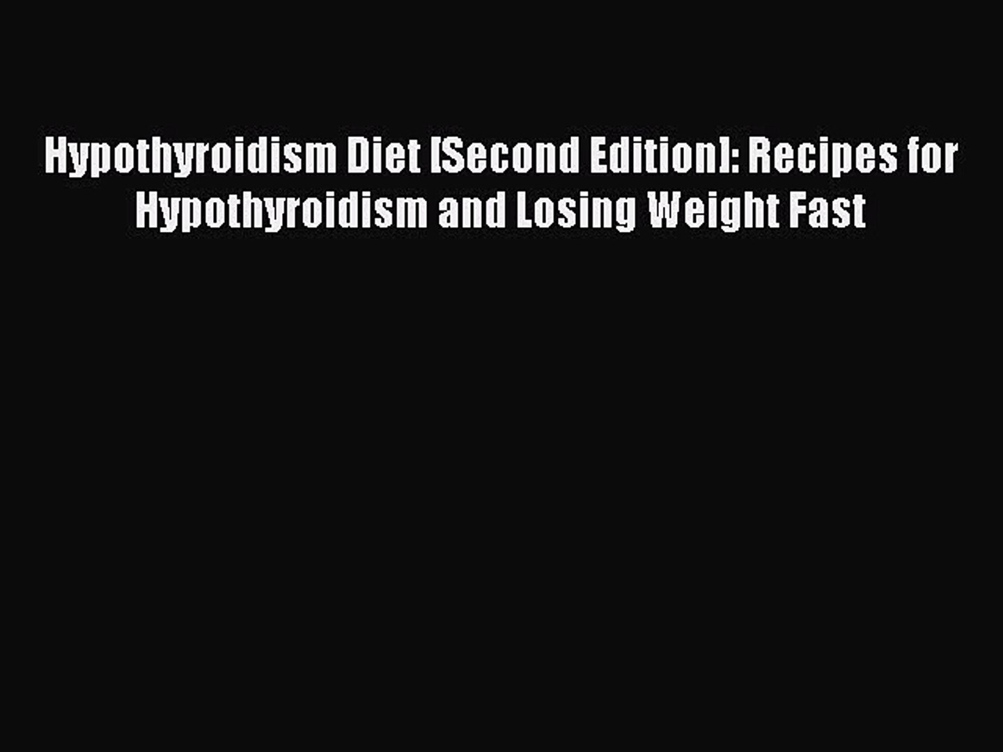 lose weight fast hypothyroidism