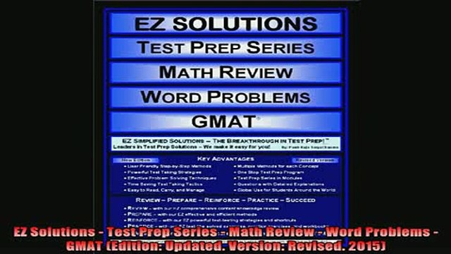 FREE EBOOK ONLINE EZ Solutions Test Prep Series Math Review Word Problems GMAT Edition Updated Online Free