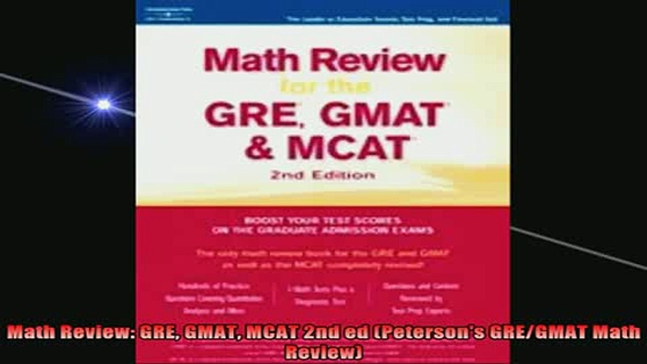 FREE EBOOK ONLINE  Math Review GRE GMAT MCAT 2nd ed Petersons GREGMAT Math Review Full EBook
