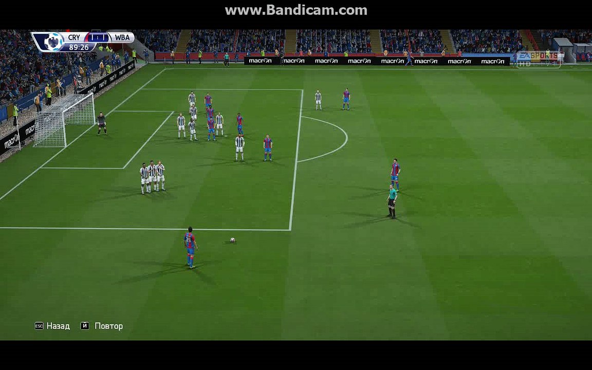 BPL 9 Тур.  Кристал Пэлас - Вест Бромвич. 2:1. Lee, 90'