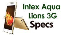 Intex Aqua Lions 3G Smartphone Launched Price and Specs