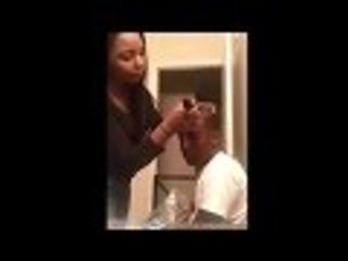 Step-Mom Giving Son A Jefferson Haircut