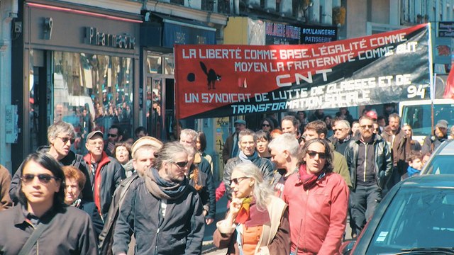 #1erMai : Dans le cortège des anarchistes et de la CNT