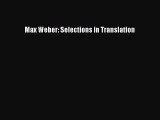 Ebook Max Weber: Selections in Translation Download Full Ebook