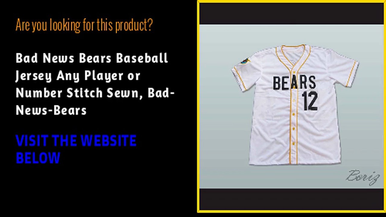 Bad News Bears Baseball Jersey Any Player or Number Stitch Sewn