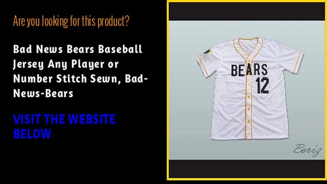 Bad News Bears Baseball Jersey Any Player or Number Stitch Sewn