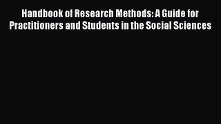 Ebook Handbook of Research Methods: A Guide for Practitioners and Students in the Social Sciences