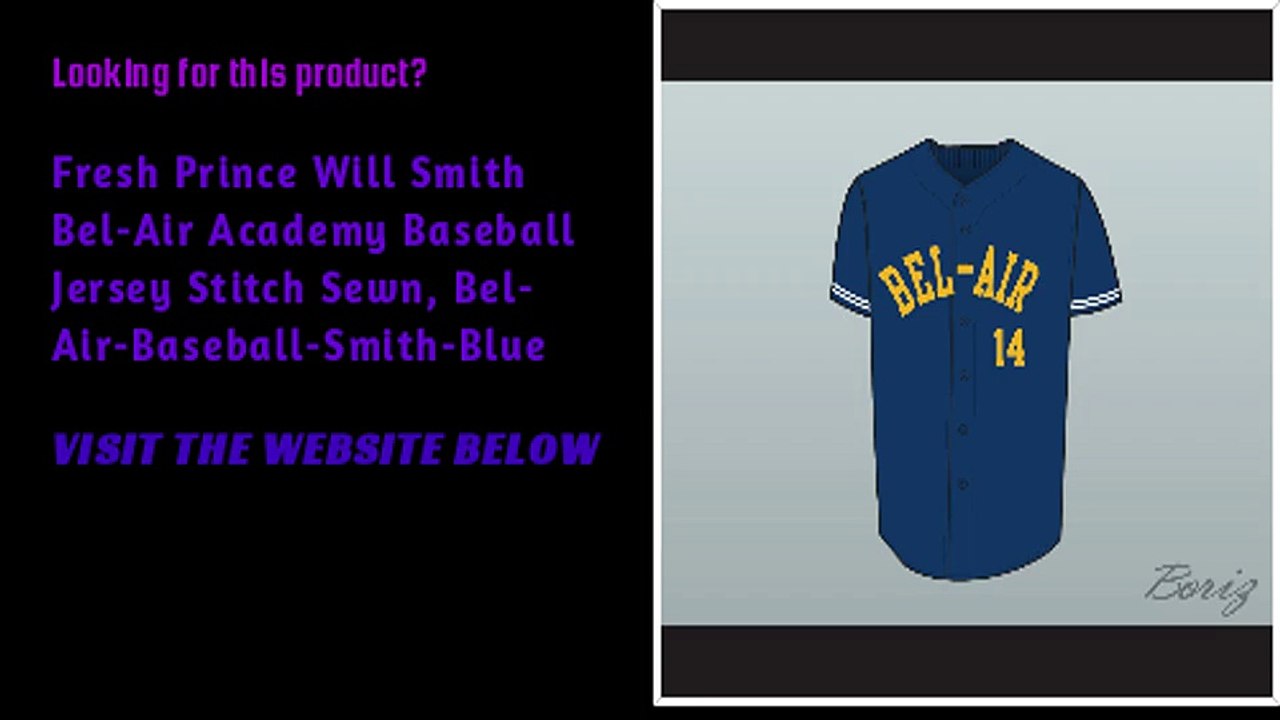 Fresh Prince Will Smith Bel-Air Academy Baseball Customize Jersey blue