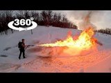 Camera 360° Captured Flamethrower on Ice Snow 2016