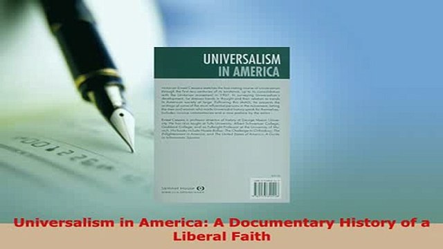 PDF Universalism in America A Documentary History of a Liberal Faith EBook