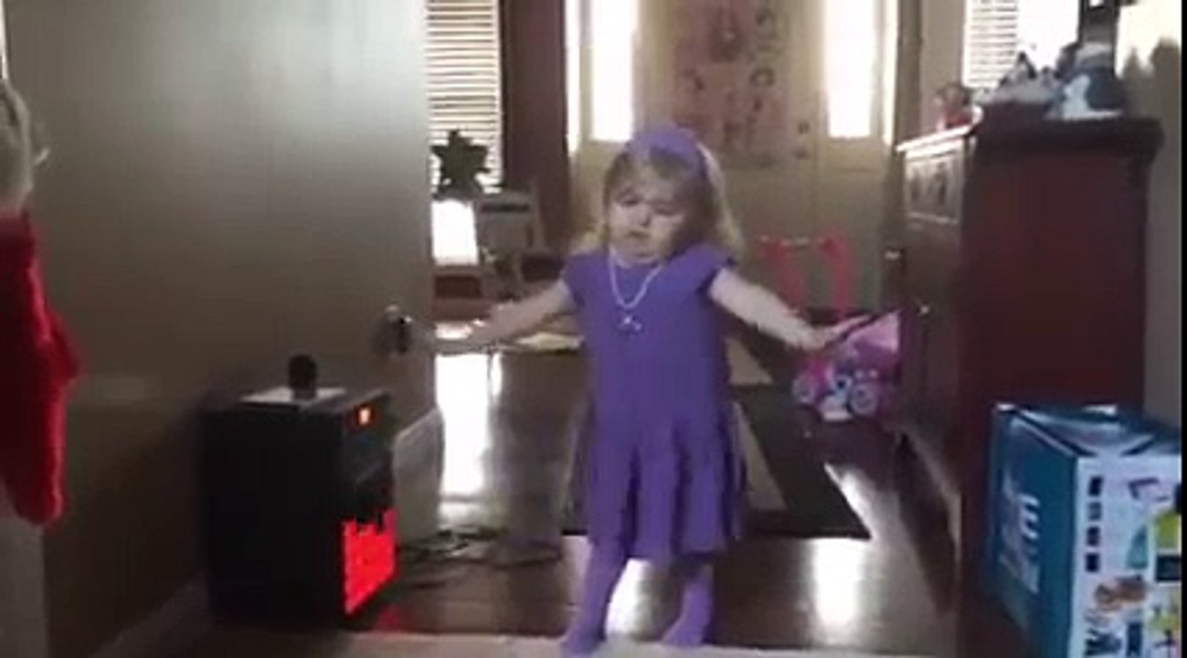 A funny little girls dance