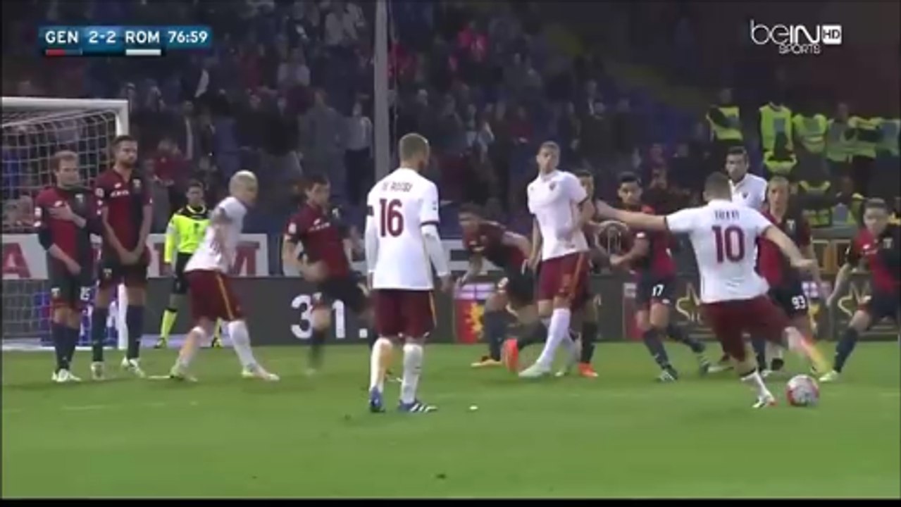 Francesco Totti Screaming Free Kick Goal vs Genoa (2-2) HD