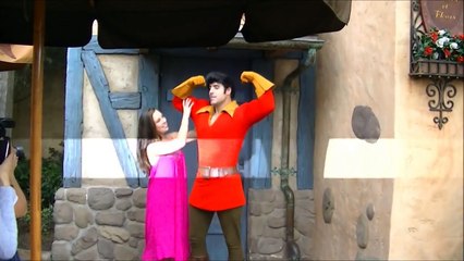 Adorable Little Cinderella Meets Gaston in the Magic Kingdom