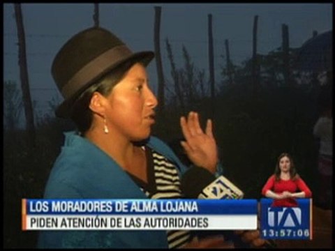 Moradores del barrio Alma Lojana piden atención a las autoridades