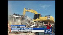 Reinician demolición de casas y edificios en Pedernales