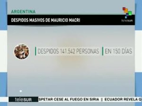 Argentina: en 4 meses Macri ha generado 141 mil despidos
