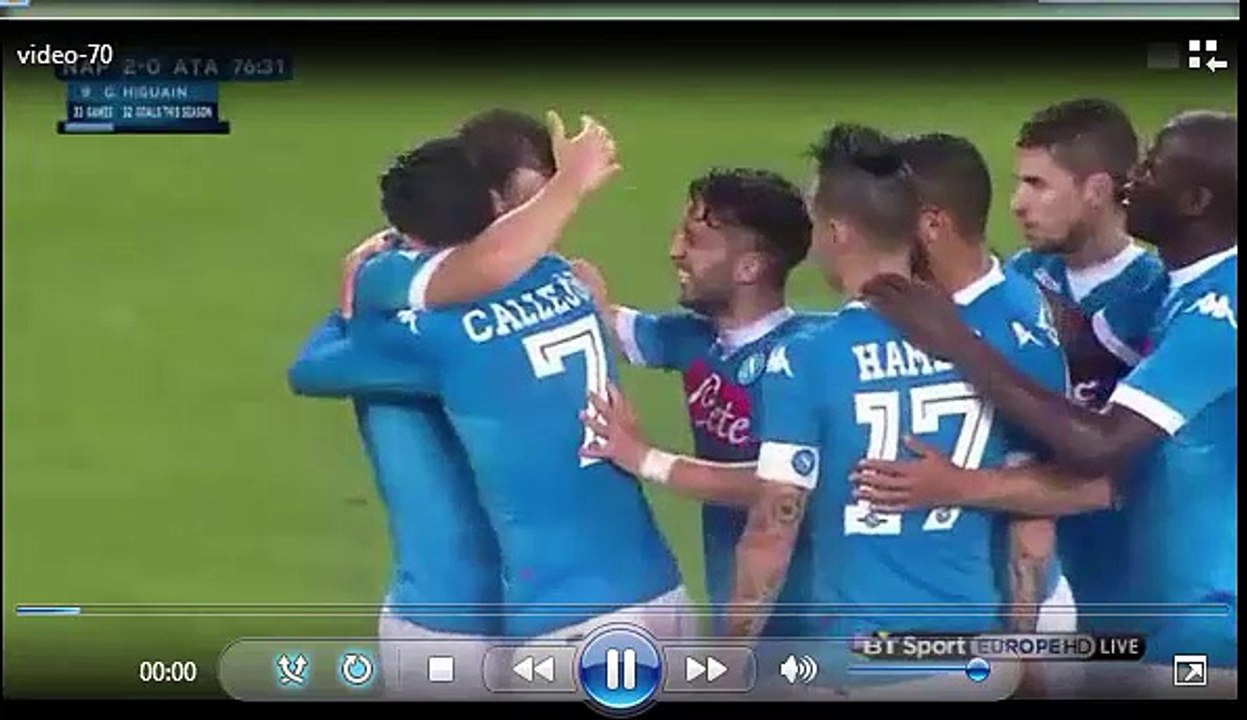 Higuain GOAL (2:0) Napoli vs Atalanta (2016.05.02)