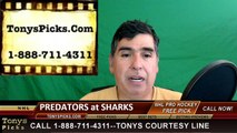Nashville Predators vs. San Jose Sharks Pick Prediction NHL Playoffs Game 1 Odds Preview