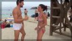Besando 2 Italianas ♥ Kissing 2 CHICAS en la playa de MAGALUF | HD