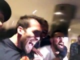 Leicester City players celebration after winning Premier League (Vardy's house)