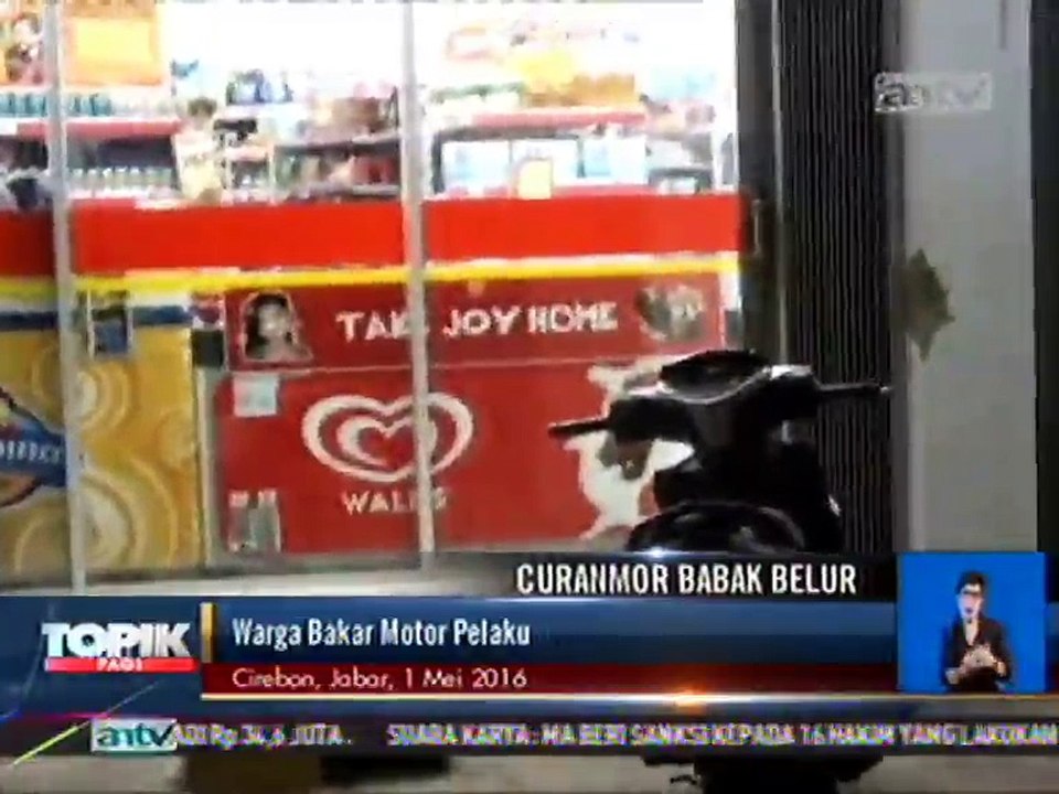 Warga Hajar Pelaku Curanmor dan Bakar Motornya