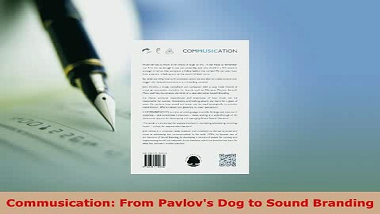 PDF  Commusication From Pavlovs Dog to Sound Branding Download Online
