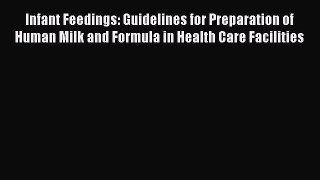 Read Infant Feedings: Guidelines for Preparation of Human Milk and Formula in Health Care Facilities