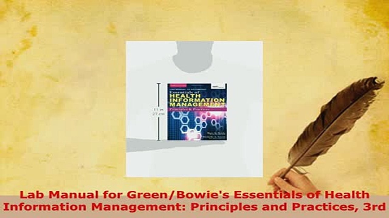 PDF  Lab Manual for GreenBowies Essentials of Health Information Management Principles and PDF Online