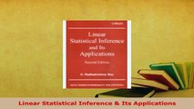 Download  Linear Statistical Inference  Its Applications Download Online