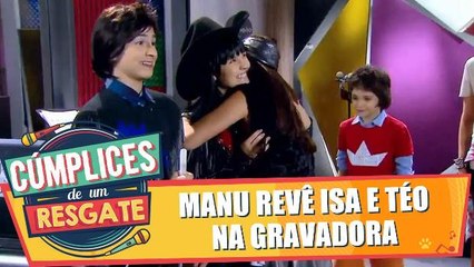 Manu reencontra Téo e Isa na gravadora