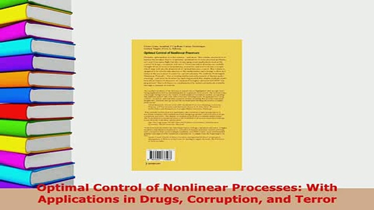 PDF  Optimal Control of Nonlinear Processes With Applications in Drugs Corruption and Terror PDF Full Ebook