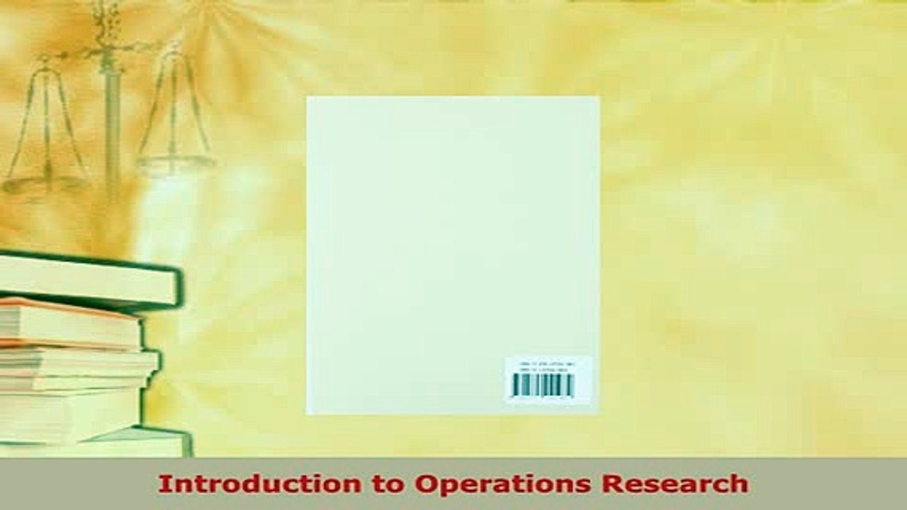 PDF  Introduction to Operations Research PDF Full Ebook