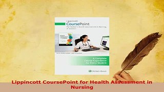 PDF  Lippincott CoursePoint for Health Assessment in Nursing Ebook