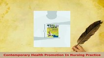 PDF  Contemporary Health Promotion In Nursing Practice Free Books